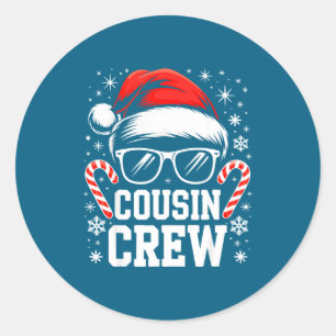 Cousin Crew Shirt Adults Kids Matching Christmas G Classic Round Sticker