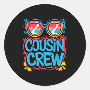 Cousin Crew Shirt Adults Kids Matching Cousin Givi Classic Round Sticker