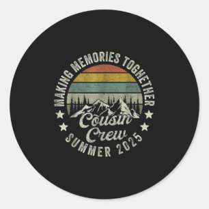 Cousin Crew Shirts, Camping Cousins Summer 2025 Classic Round Sticker