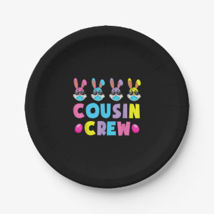Cousin Crew Squad Easter Bunny Rabbits Toddler Paper Plate