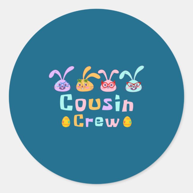 Cousin Crew Squad Easter Day Classic Round Sticker (Front)