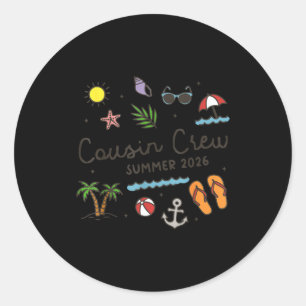 Cousin crew summer 2026 vacation hawaii beach classic round sticker