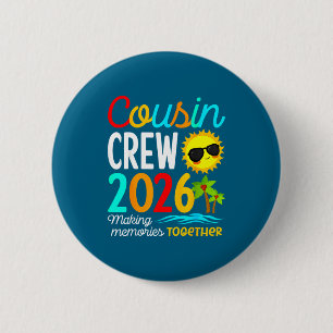 Cousin Crew Summer Vacation Beach Artwork 6 Cm Round Badge
