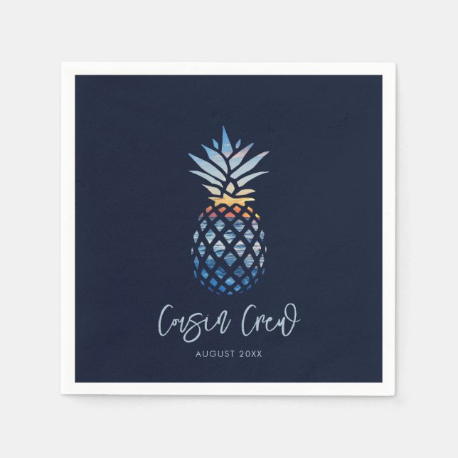 Cousin Crew Sunset Beach Pineapple Family Reunion Napkin (Front)