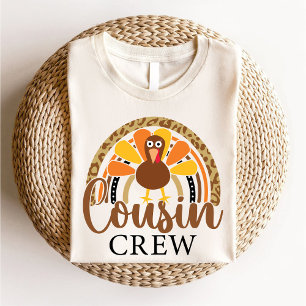 Cousin Crew Thanksgiving Cute Turkey Family  T-Shirt