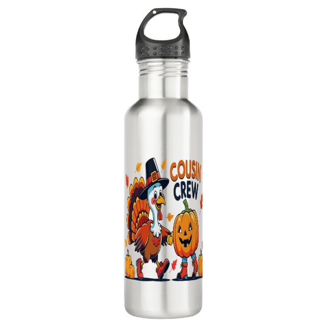 Cousin Crew Thanksgiving Pumpkin 710 Ml Water Bottle (Front)