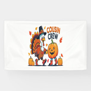 Cousin Crew Thanksgiving Pumpkin Banner