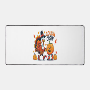 Cousin Crew Thanksgiving Pumpkin Desk Mat