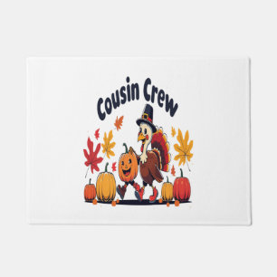 Cousin Crew Thanksgiving Pumpkin Doormat