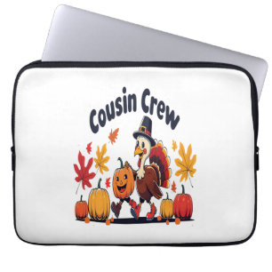 Cousin Crew Thanksgiving Pumpkin Laptop Sleeve