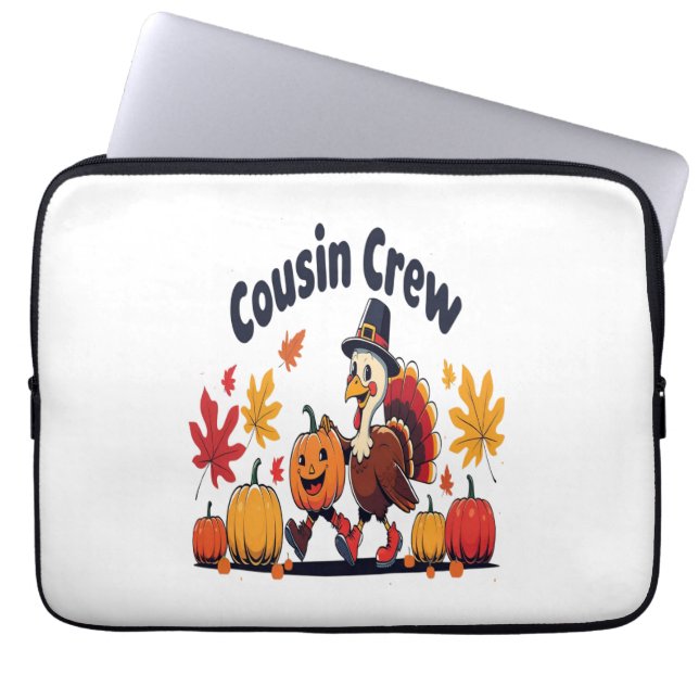 Cousin Crew Thanksgiving Pumpkin Laptop Sleeve (Front)