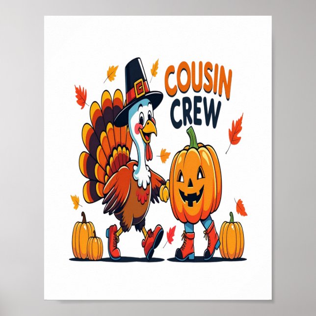 Cousin Crew Thanksgiving Pumpkin Poster (Front)