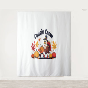 Cousin Crew Thanksgiving Pumpkin Tapestry
