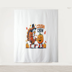 Cousin Crew Thanksgiving Pumpkin Tapestry