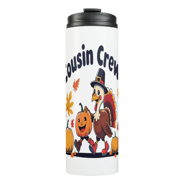Cousin Crew Thanksgiving Pumpkin Thermal Tumbler (Front)