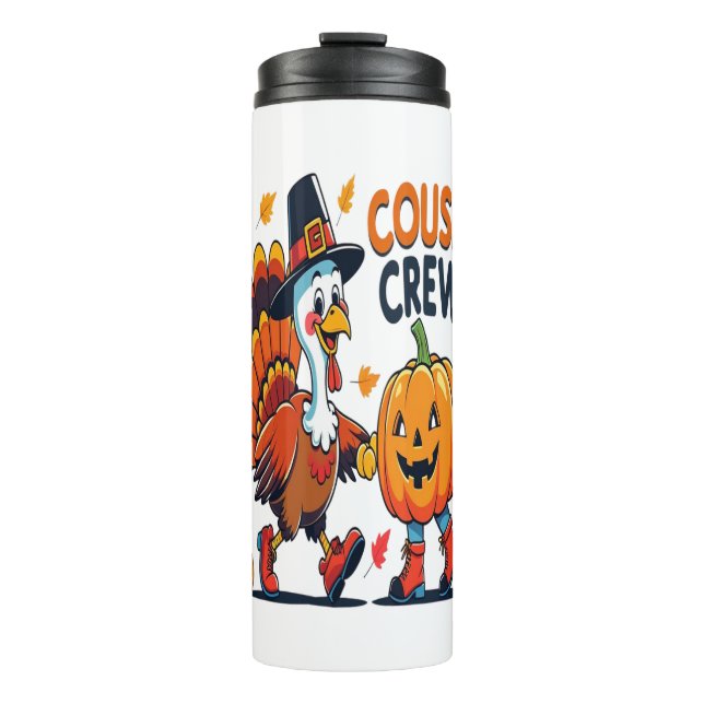 Cousin Crew Thanksgiving Pumpkin Thermal Tumbler (Front)