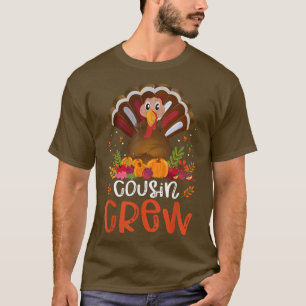 Cousin Crew Turkey Cute Family Thanksgiving Pajama T-Shirt