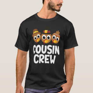 Cousin Crew Turkey Matching Family Thanksgiving Pj T-Shirt