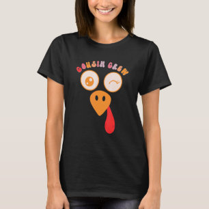 Cousin Crew Turkey Retro Groovy Cousin Squad Thank T-Shirt