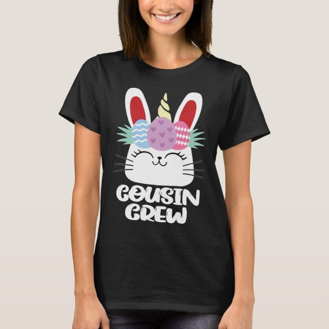 Cousin Crew Unicorn Bunny Easter Egg Hunt Costume  T-Shirt (Front)