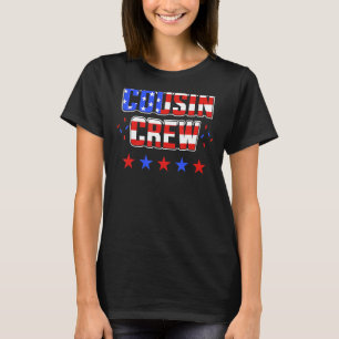 Cousin Crew With American Flag For 4th Of July Fam T-Shirt