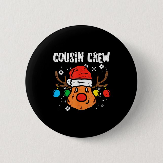 Cousin Crew Xmas Pjs Matching Christmas Pajamas Fo 6 Cm Round Badge (Front)