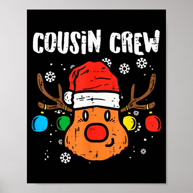 Cousin Crew Xmas Pjs Matching Christmas Pajamas Fo Poster (Front)