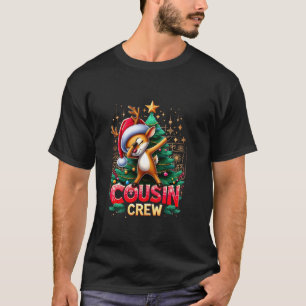 Cousin Crew Xmas Santa Hat Pyjamas Christmas Deer T-Shirt