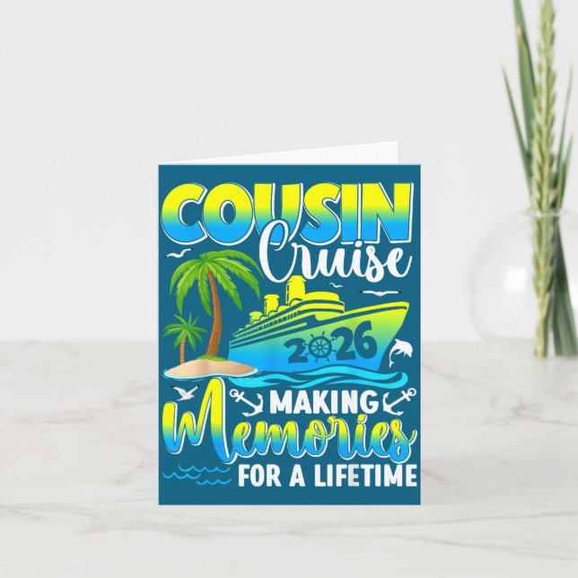 Cousin Cruise 2026 Summer Vacation Beach Family Tr Card (Front)