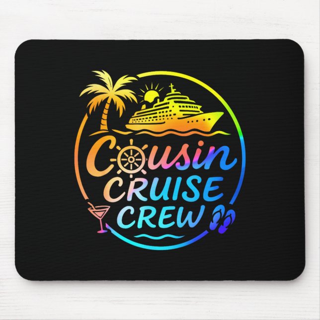 Cousin Cruise Crew Trocal Summer Vacation Matching Mouse Mat (Front)
