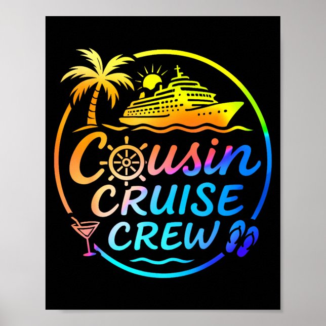 Cousin Cruise Crew Trocal Summer Vacation Matching Poster (Front)