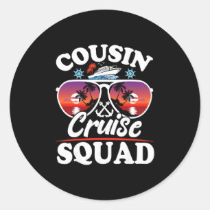 Cousin Cruise Squad 2025 Cruise Ship Party Group V Classic Round Sticker