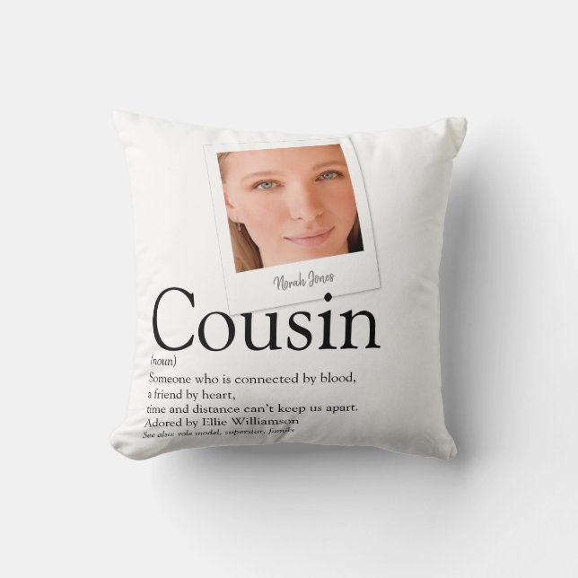 Cousin Definition Modern Photo Cushion (Front)