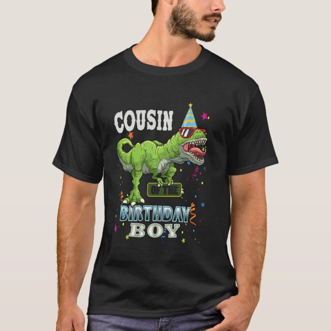 Cousin Dinosaur Funny Cute Birthday Boy Family App T-Shirt (Front)