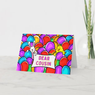 Cousin Easter Eggs Bunny and Chick Card