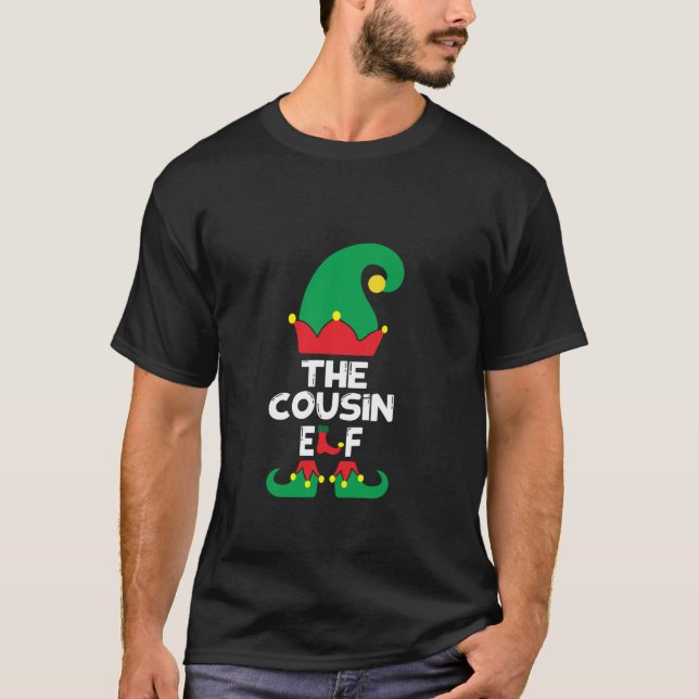 Cousin Elf Matching Family Group Christmas Party P T-Shirt (Front)