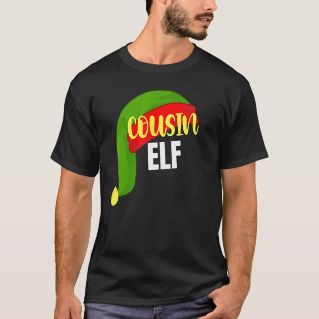 Cousin Elf Matching Family Group Christmas Party P T-Shirt (Front)