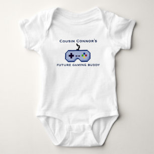 Cousin Future Gaming Buddy Pixel Art Baby Bodysuit