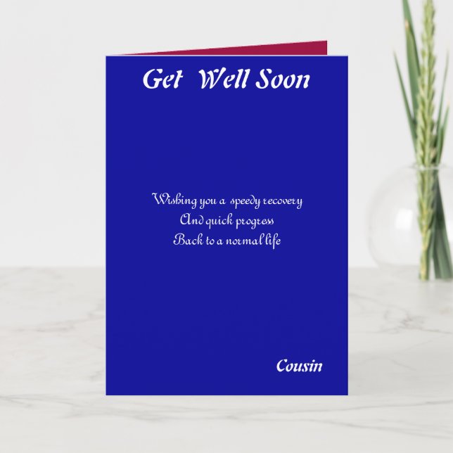 Cousin get well soon cards (Front)