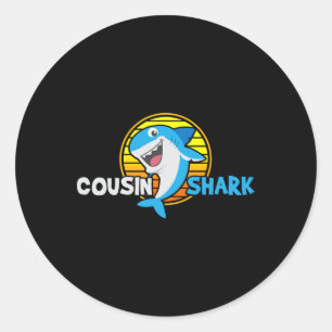 Cousin Gift Shark Lover Classic Round Sticker