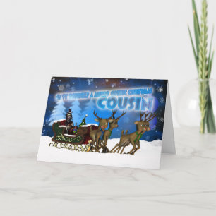 Cousin Gothic Christmas Card, H.I.P. And Reindeer Holiday Card