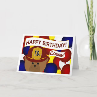 Cousin - Happy Birthday Firefighter Hero! Card