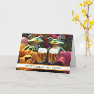 Cousin Happy Fathers Day with Funny Frogs Card