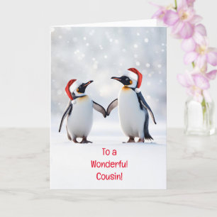 Cousin Happy Holidays Christmas Super Cute Penguin Card