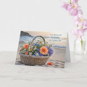 Cousin Happy Mothers Day Coastal Beach Card