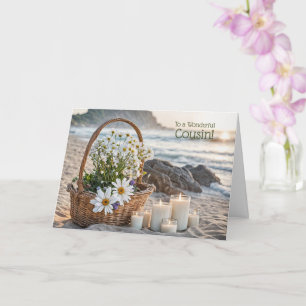 Cousin Happy Mothers Day Pretty Beach Card