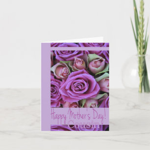 Cousin Happy Mother's Day rose card