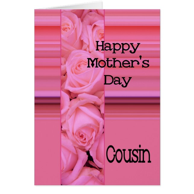 Cousin Happy Mother's Day rose card (Front)