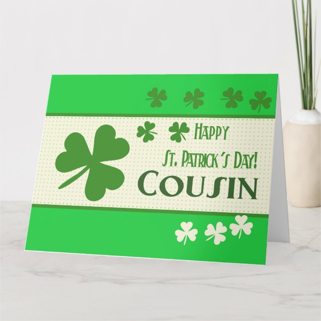 Cousin Happy St. Patrick's Day Card (Front)