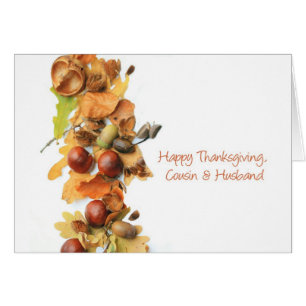 Cousin & Husband autumn border thanksgiving greeti